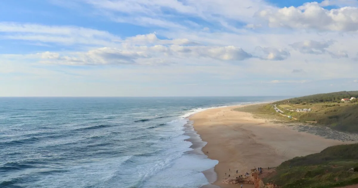 Sandy Atlantic beach near Lisbon, Portugal (the stretch toward Beach 19 Costa da Caparica)